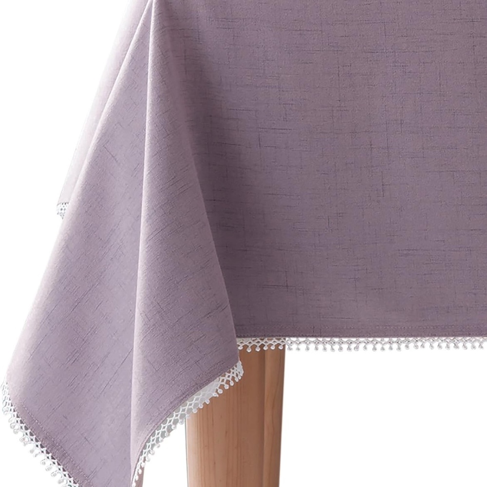 French Perle Solid Color Tablecloth, Wisteria - NWT